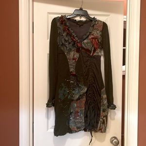 Gorgeous detailed boutique adjustable length tunic large